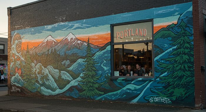 Portland street art and vibrant coffee culture, perfect city stop for 7-day Pacific Northwest itinerary