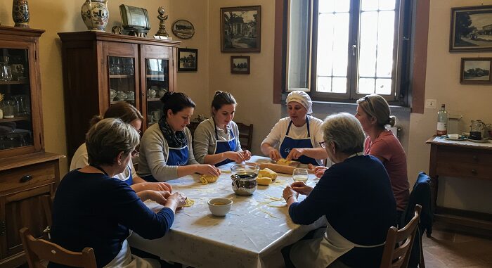 "Appio Latino apartment authentic Italian grandma cooking Rome cooking class international visitors learning pasta making"
